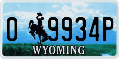 WY license plate 09934P