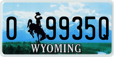 WY license plate 09935Q