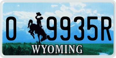 WY license plate 09935R