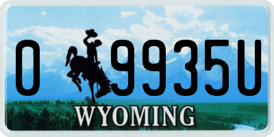 WY license plate 09935U