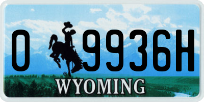 WY license plate 09936H