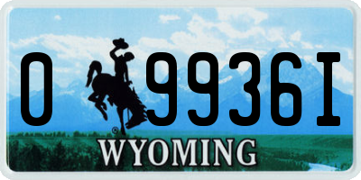 WY license plate 09936I