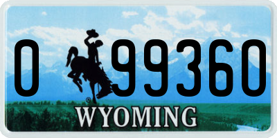 WY license plate 09936O