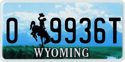 WY license plate 09936T