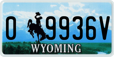 WY license plate 09936V