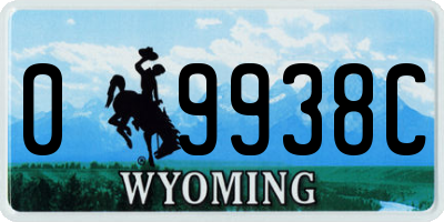 WY license plate 09938C