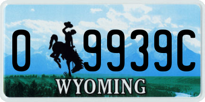 WY license plate 09939C