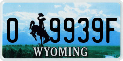 WY license plate 09939F