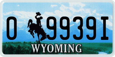 WY license plate 09939I
