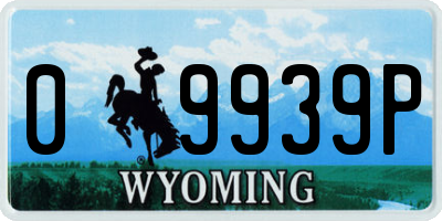 WY license plate 09939P