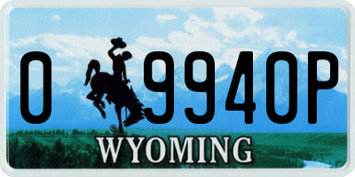 WY license plate 09940P