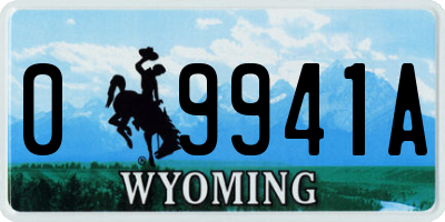 WY license plate 09941A