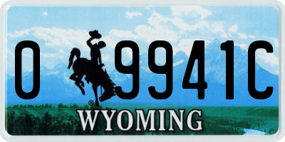 WY license plate 09941C