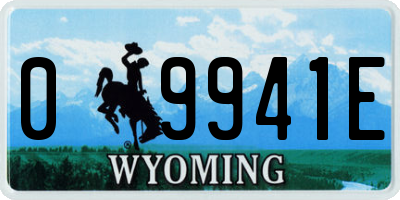 WY license plate 09941E
