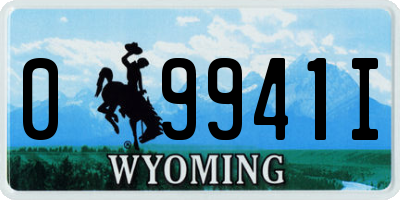 WY license plate 09941I