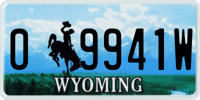 WY license plate 09941W