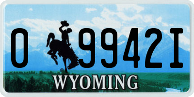 WY license plate 09942I