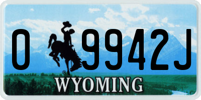 WY license plate 09942J