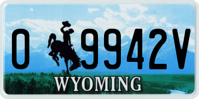 WY license plate 09942V