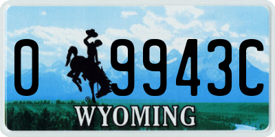 WY license plate 09943C