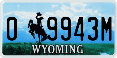 WY license plate 09943M