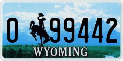 WY license plate 099442