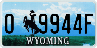 WY license plate 09944F