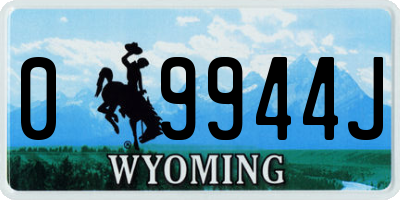 WY license plate 09944J