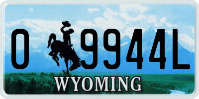 WY license plate 09944L