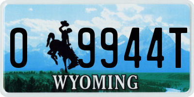 WY license plate 09944T