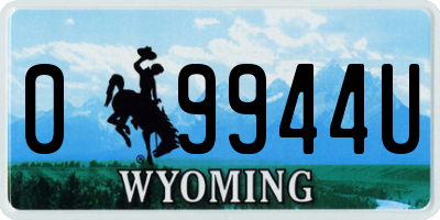 WY license plate 09944U