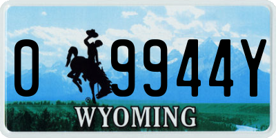 WY license plate 09944Y