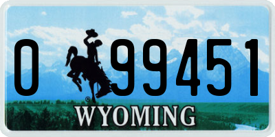 WY license plate 099451