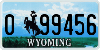 WY license plate 099456