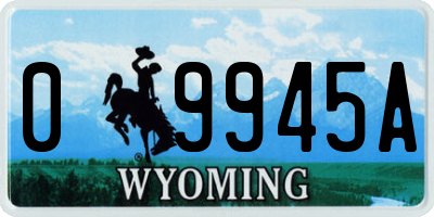 WY license plate 09945A