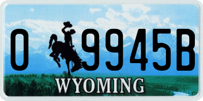 WY license plate 09945B