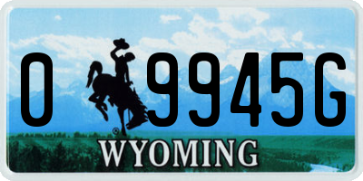 WY license plate 09945G