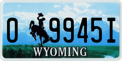 WY license plate 09945I