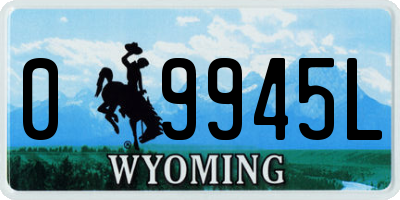 WY license plate 09945L