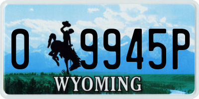 WY license plate 09945P