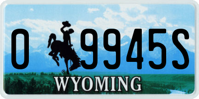 WY license plate 09945S