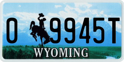 WY license plate 09945T
