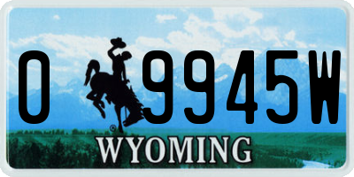 WY license plate 09945W