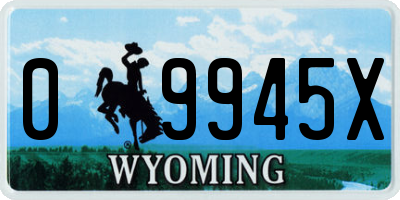 WY license plate 09945X