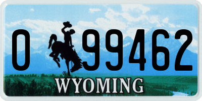 WY license plate 099462