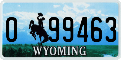 WY license plate 099463