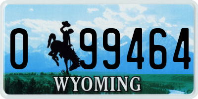 WY license plate 099464