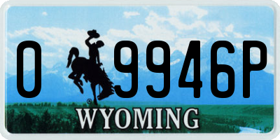 WY license plate 09946P
