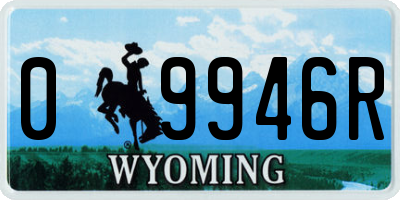 WY license plate 09946R