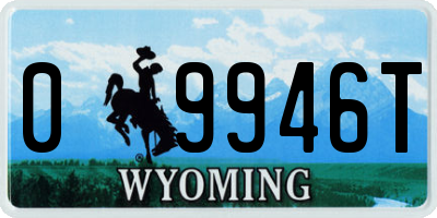 WY license plate 09946T